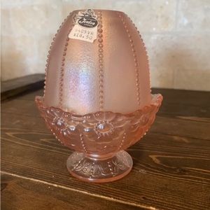 Fenton vintage pink fairy lamp